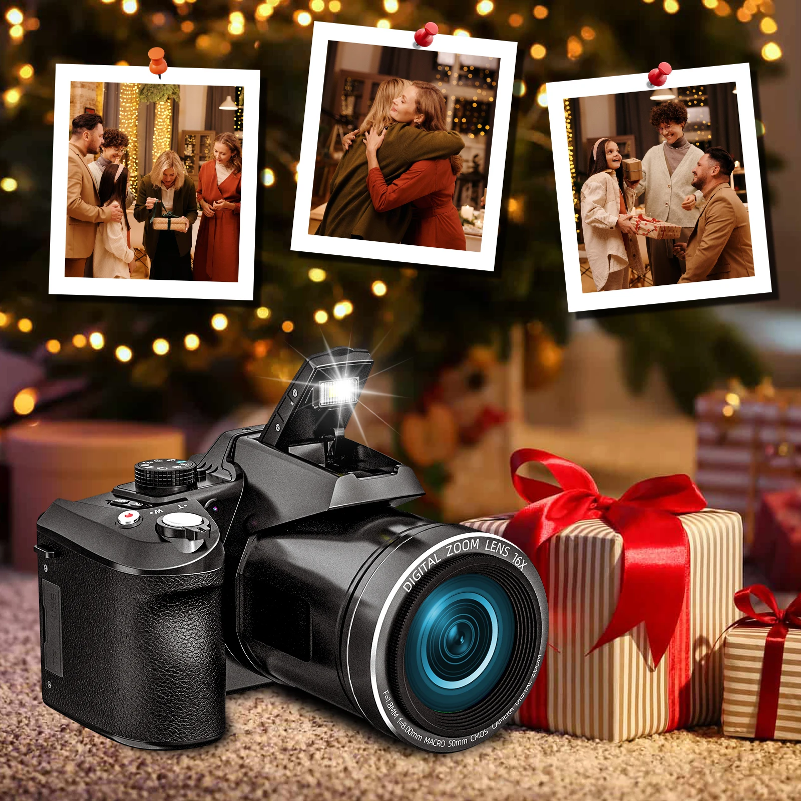 NBD 64MP Digital Camera for Photography, 4K Vlogging Camera with 3’’ Flip Screen,16X Digital Zoom,2 Batteries, 32GB TF Card - Image 5