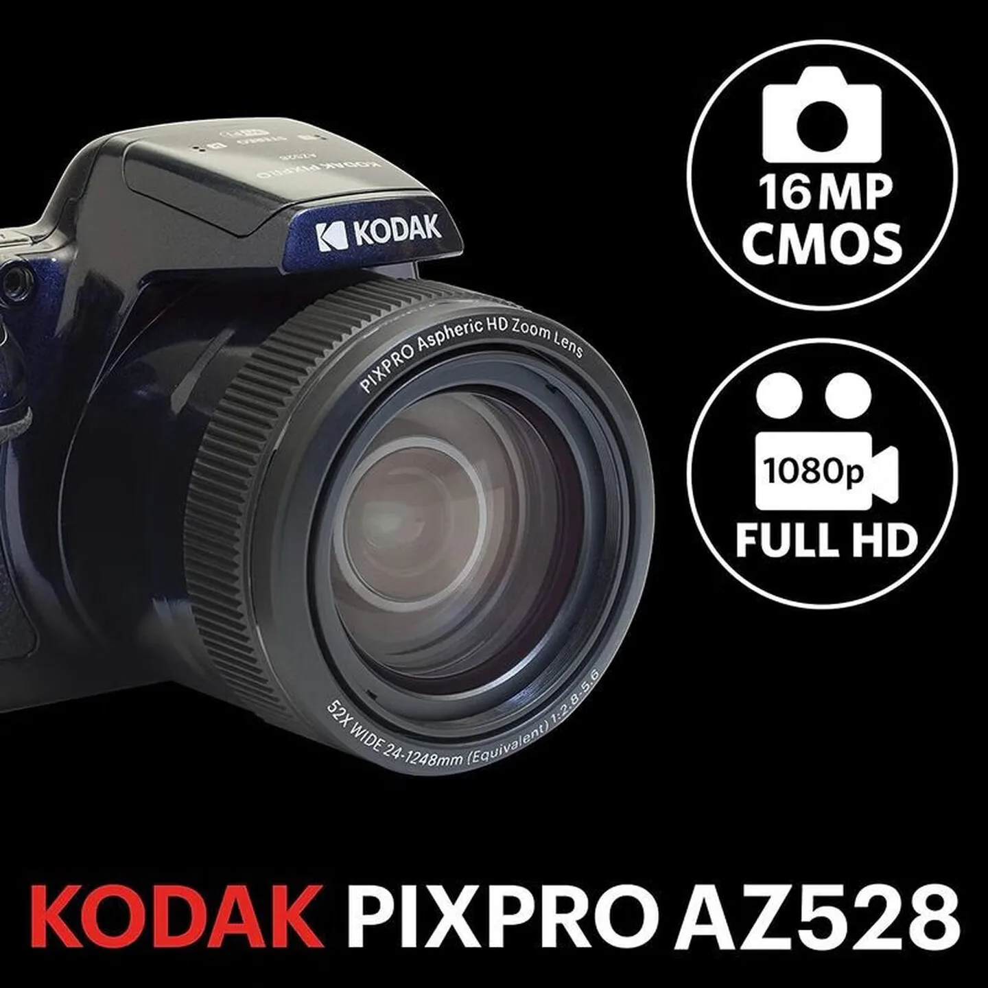 KODAK PIXPRO AZ528 Camera 16MP 52x optical zoom 1080P full HD video recording wide-angle lens OIS optical image stabilization - Image 3
