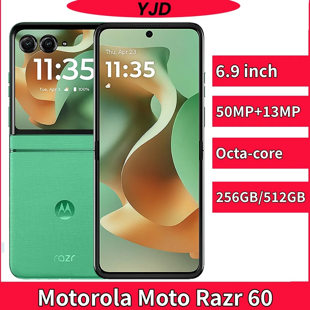 Motorola Moto Razr 60 5G (2025) XT2553 Cell Phone 256GB Dimensity 7400X 6.9" Folded Screen 50MP+13MP Camera Android Smartphone - Image 1