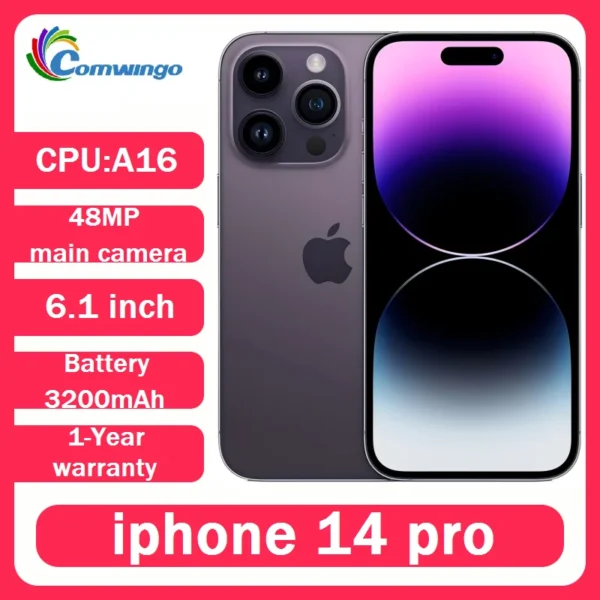 Apple iPhone 14 Pro Physical SIM NFC 128GB/256GB Original unlock ROM 6GB RAM 6.7″ OLED Smartphone  Face ID  5G USED Cellphone