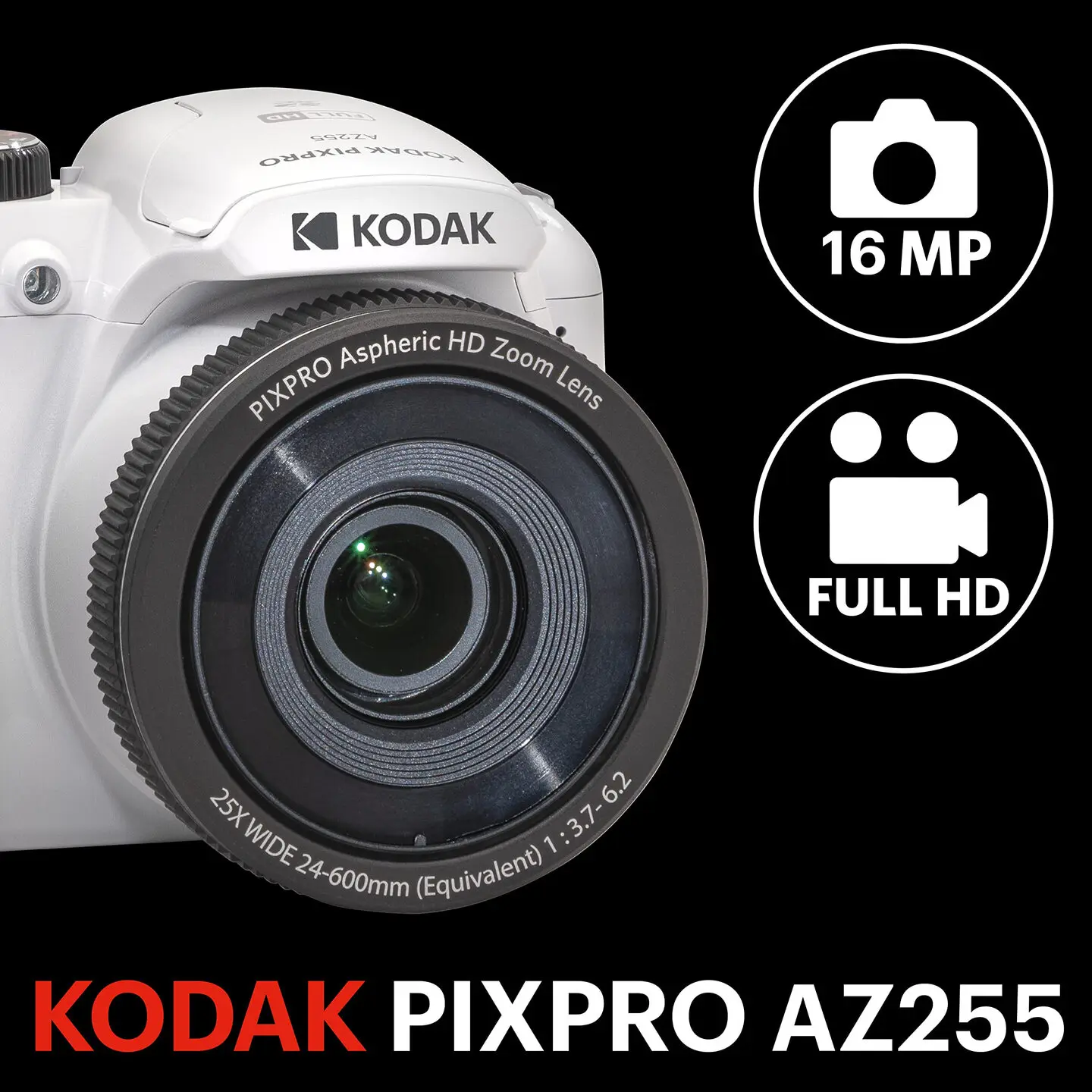 KODAK Camera PIXPRO 16MP 1080P full HD video recording 25x optical zoom 24mm wide-angle lens OIS optical image stabilization - Image 2