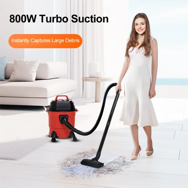 15L/18L Dry/Wet Dust Vacuum Cleaner 4m Cord Handheld Blow Function Large Bucket Design for Home Car Commercial Use