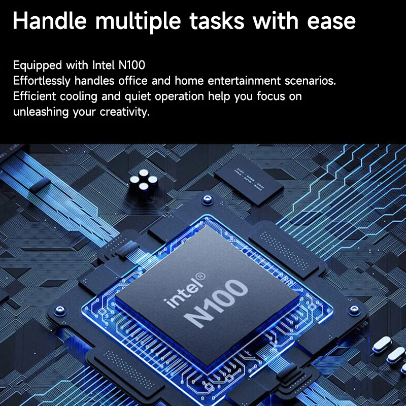 AOC Mini PC Moss M3L Portable Desktop Computer Intel N100 12GB 256GB All-in-one PC for Office Home Use Wall-Mountable Wifi - Image 2