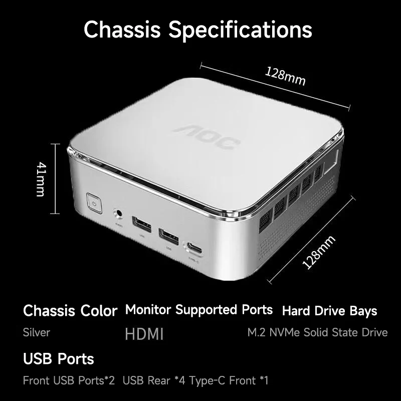 AOC Mini PC MOSS M6 Plus Commercial & Home Desktop Computer (R7-H255 16GB 512GB Wall-Mount WIFI) Received - Image 4
