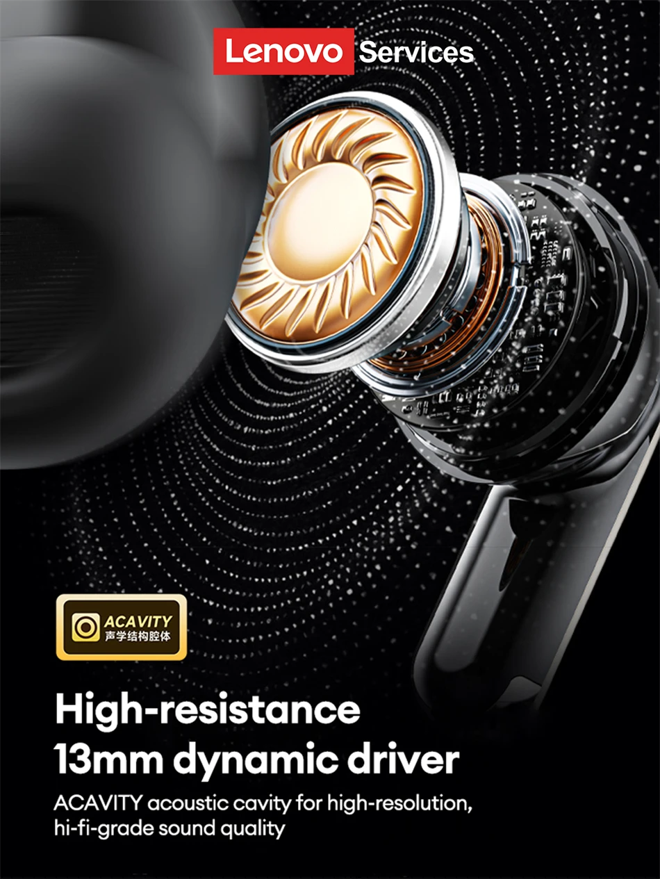 Lenovo LE208 TWS Bluetooth 6.0 Wireless Leather Earphones Stereo ENC Noise Cancelling Headphone 38ms Low Latency Gaming Headset - Image 6