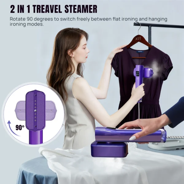 BRIEFNESS Compact Portable Steam Iron, 3-level Temp Adjust, Mini Dual-Function, Dry&Wet, Home Travel Garment Wrinkle Remover