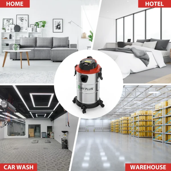 Heavy Duty Wet Dry Vacuum, 1200W 20L Industrial Strength for Garage, Car, Workshop, Commercial Use,  Blower & Suction Modes