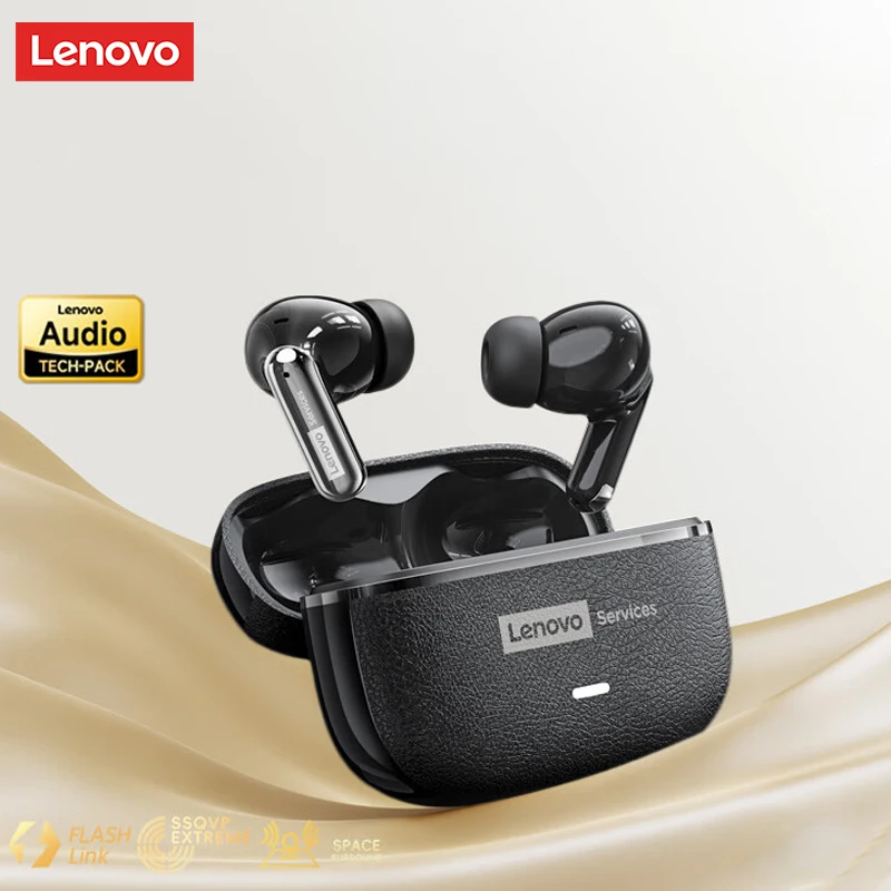 Lenovo LE208 TWS Bluetooth 6.0 Wireless Leather Earphones Stereo ENC Noise Cancelling Headphone 38ms Low Latency Gaming Headset - Image 1