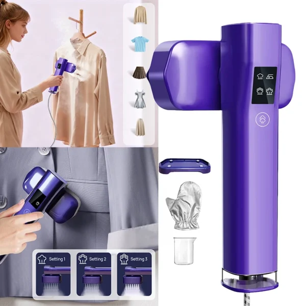 BRIEFNESS Compact Portable Steam Iron, 3-level Temp Adjust, Mini Dual-Function, Dry&Wet, Home Travel Garment Wrinkle Remover