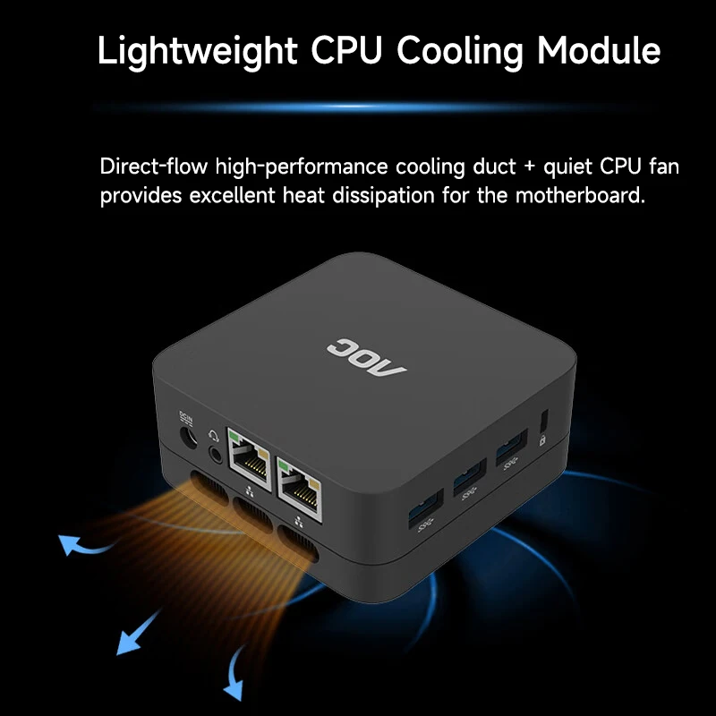 AOC Mini PC Moss M3L Portable Desktop Computer Intel N100 12GB 256GB All-in-one PC for Office Home Use Wall-Mountable Wifi - Image 3