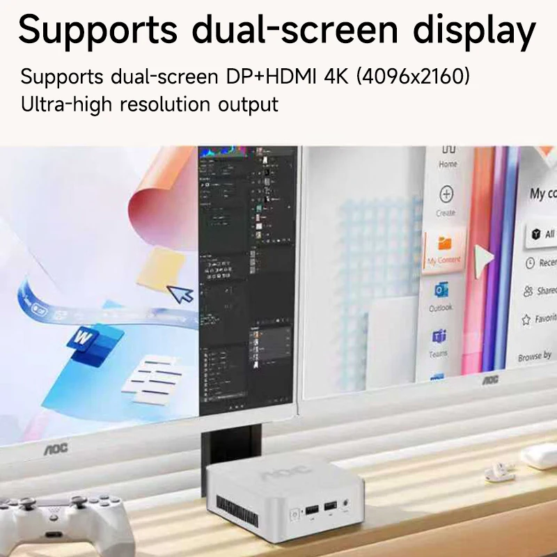 AOC All-in-one Mini PC MOSS M3Plus Commercial & Home Desktop Computer AMD Ryzen 5 3500U 8GB 256GB Wall-Mountable Wi-Fi - Image 4