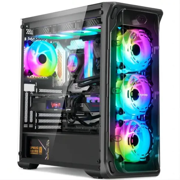 Aotesier Hot selling gamer desktop computer build in Win10 16GB Ram SSD 256G GTX 1050Ti Core E5-2650 processor new gaming pc