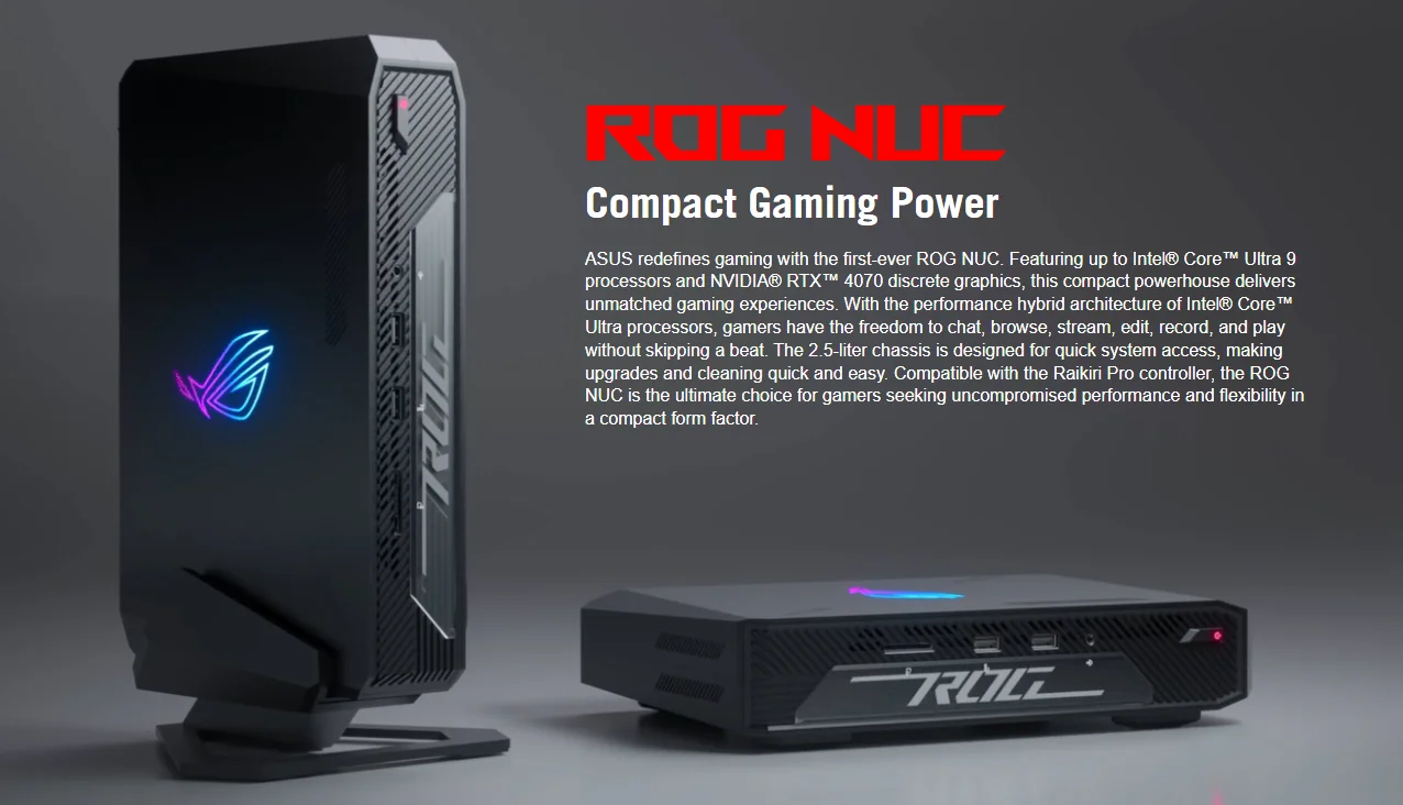 New Stock ROG NUC Mini Pc Intel Core Ultra 9 Processor N-VIDIA GeForce RTX 4070 DDR5 WIFI6E Quad 4K Ultra-small Gaming Mini Pc - Image 6