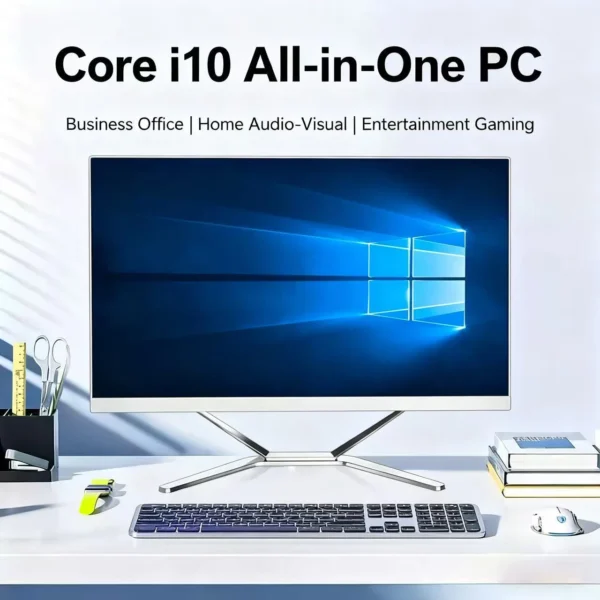 22 Inch Core I7 CPU  8G DDR4 256G 512SSD All in One PC Desktop Computer WiFi Blue-tooth Speaker with Keyboard and Mouse