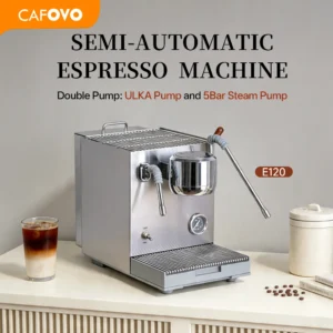 CAFOVO E120 9Bar Espresso Machine 3 Boiler ULKA 2 Pump OPV System with OLED Display for Cafe Barista Coffee Maker 220V