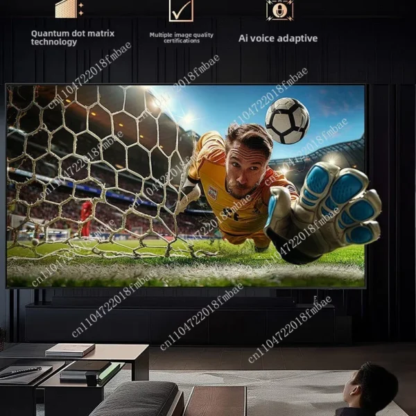 AI Android TV with voice control, HDR10+， Suitable for living room, home theater, frameless smart TV, ultra high definition
