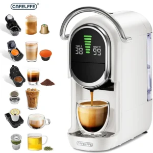 Upgrade 6 in 1 Capsule Coffee Maker, Temperature Adjustment ,7 Level Coffee Volume ,For Tea Leaves, ESE 44mm Pods, Coffee Powder